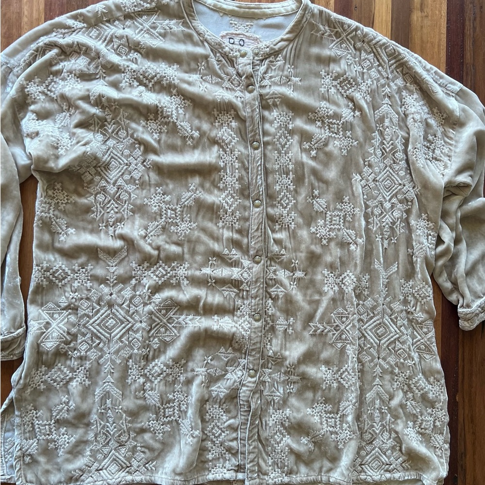 Johnny Was Embroidered Velvet Jacket